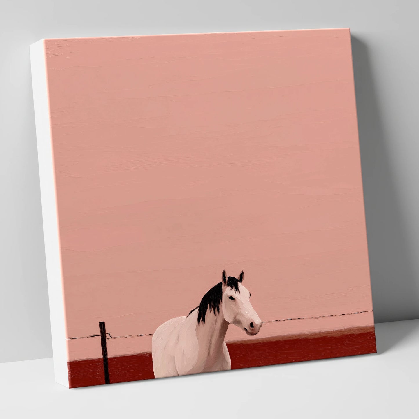 Dusty Rose Horizon horse portrait canvas wall art