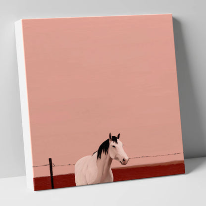 Dusty Rose Horizon horse portrait canvas wall art