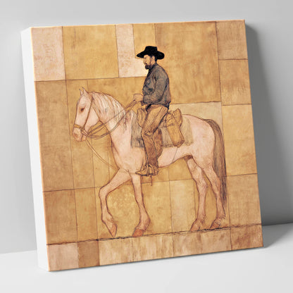 The Golden Trail western horse canvas wall art