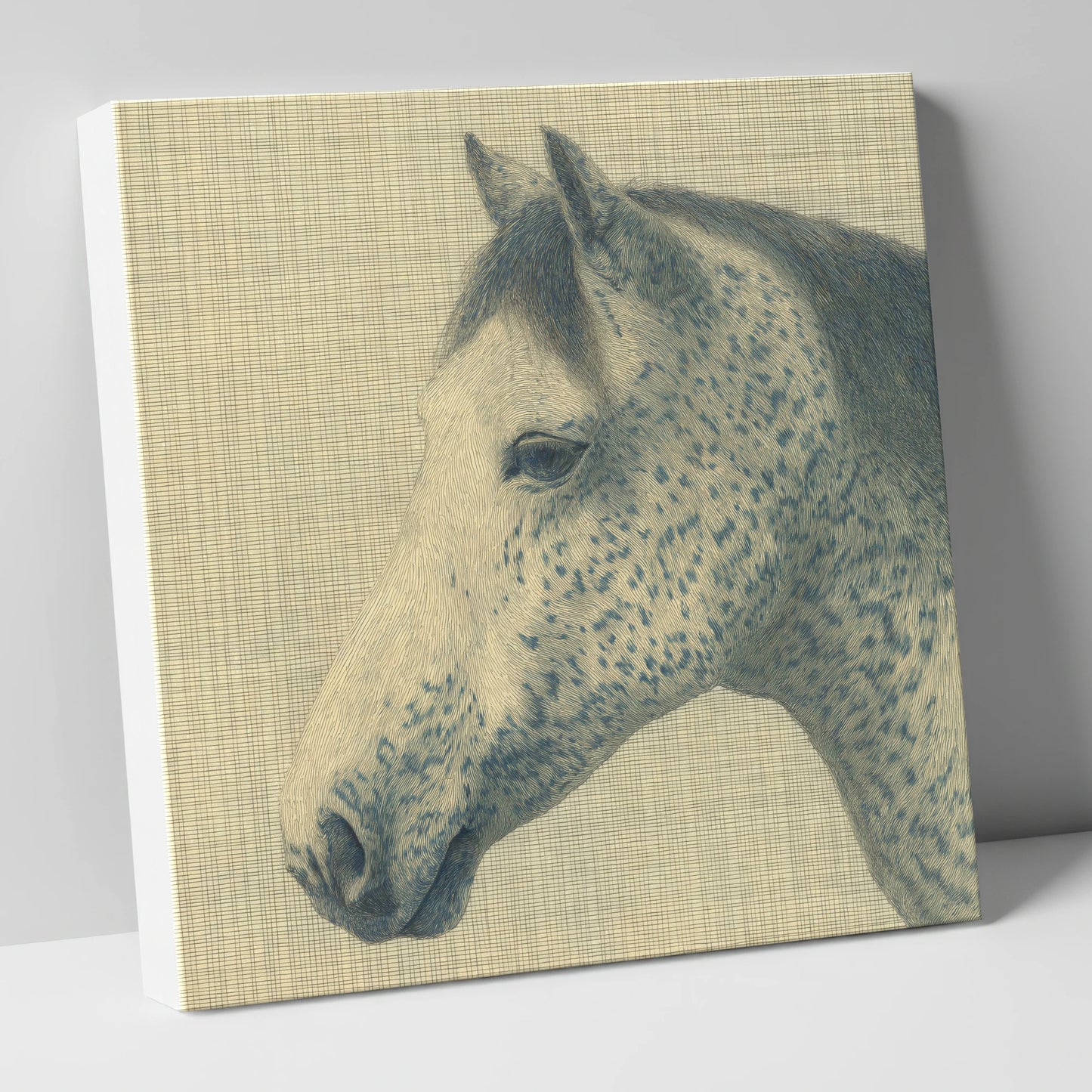 Meticulous Speckled Grey horse breed canvas wall art