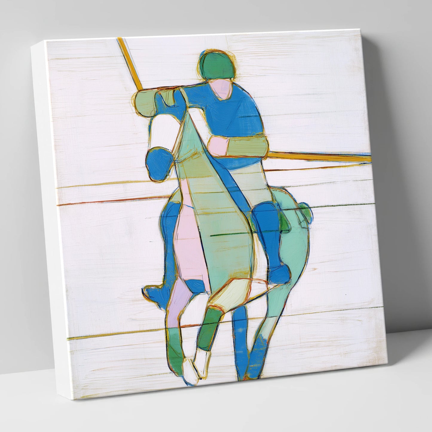 Azure Polo Rhythms polo horse canvas wall art