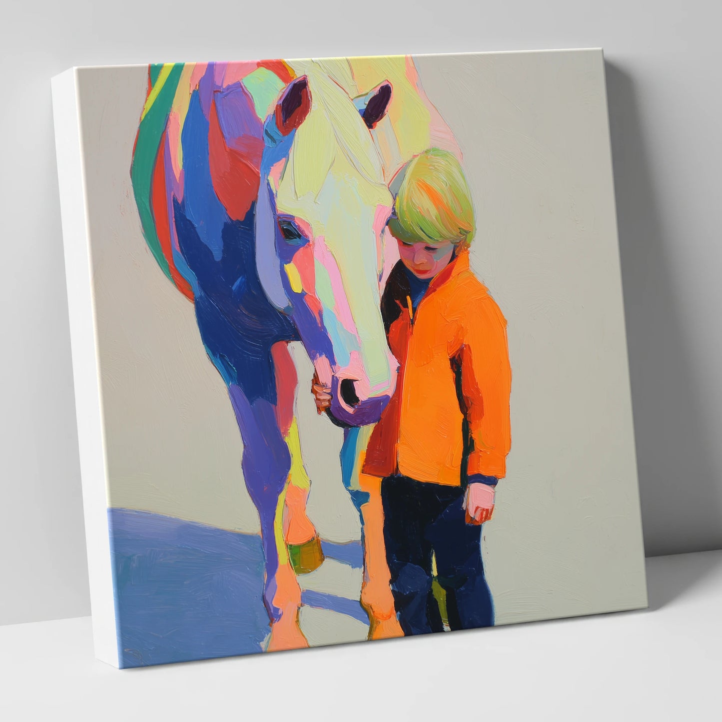 Radiant Bond horse & rider canvas wall art