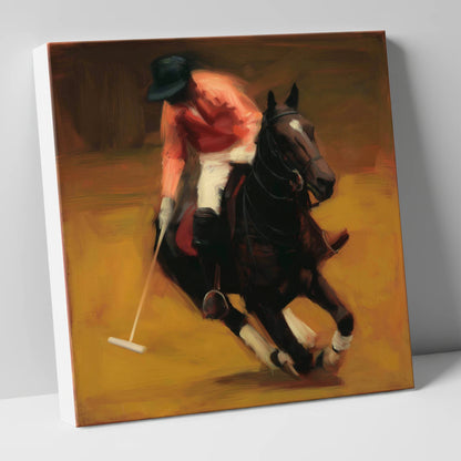 Heat of the Chukka polo horse canvas wall art