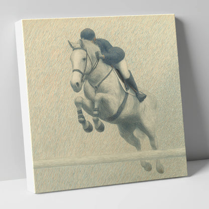 Elegance in Flight show jumping horse canvas wall art