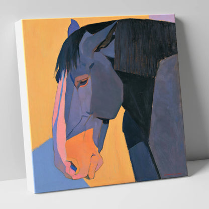 Vibrant Blue Horse Portrait horse breed canvas wall art