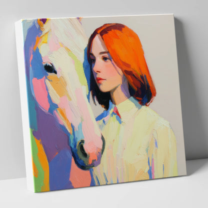 The Colour of Connection horse & rider canvas wall art