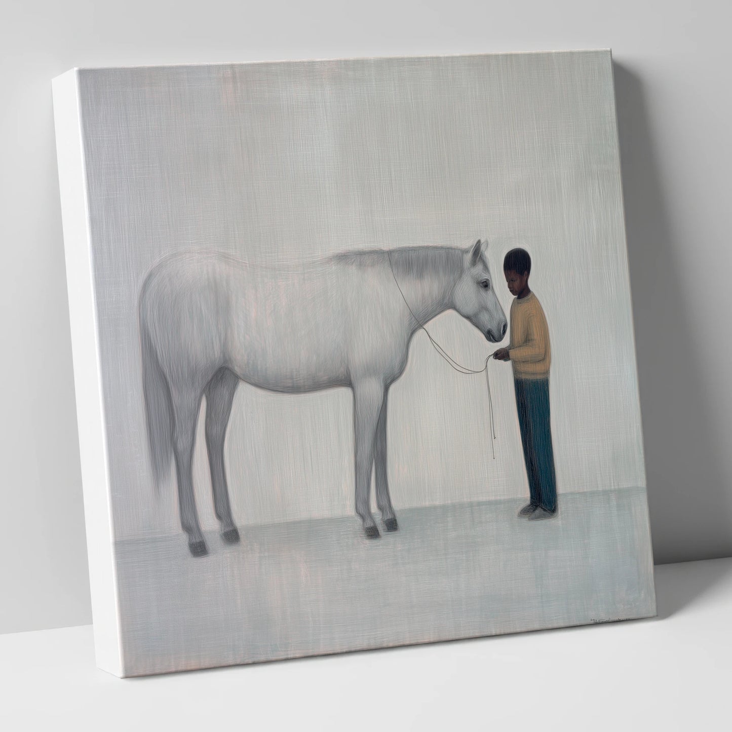 Silent Understanding horse & rider canvas wall art