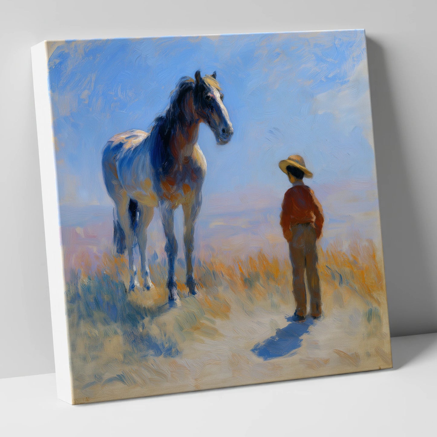 A Quiet Understanding horse & rider canvas wall art