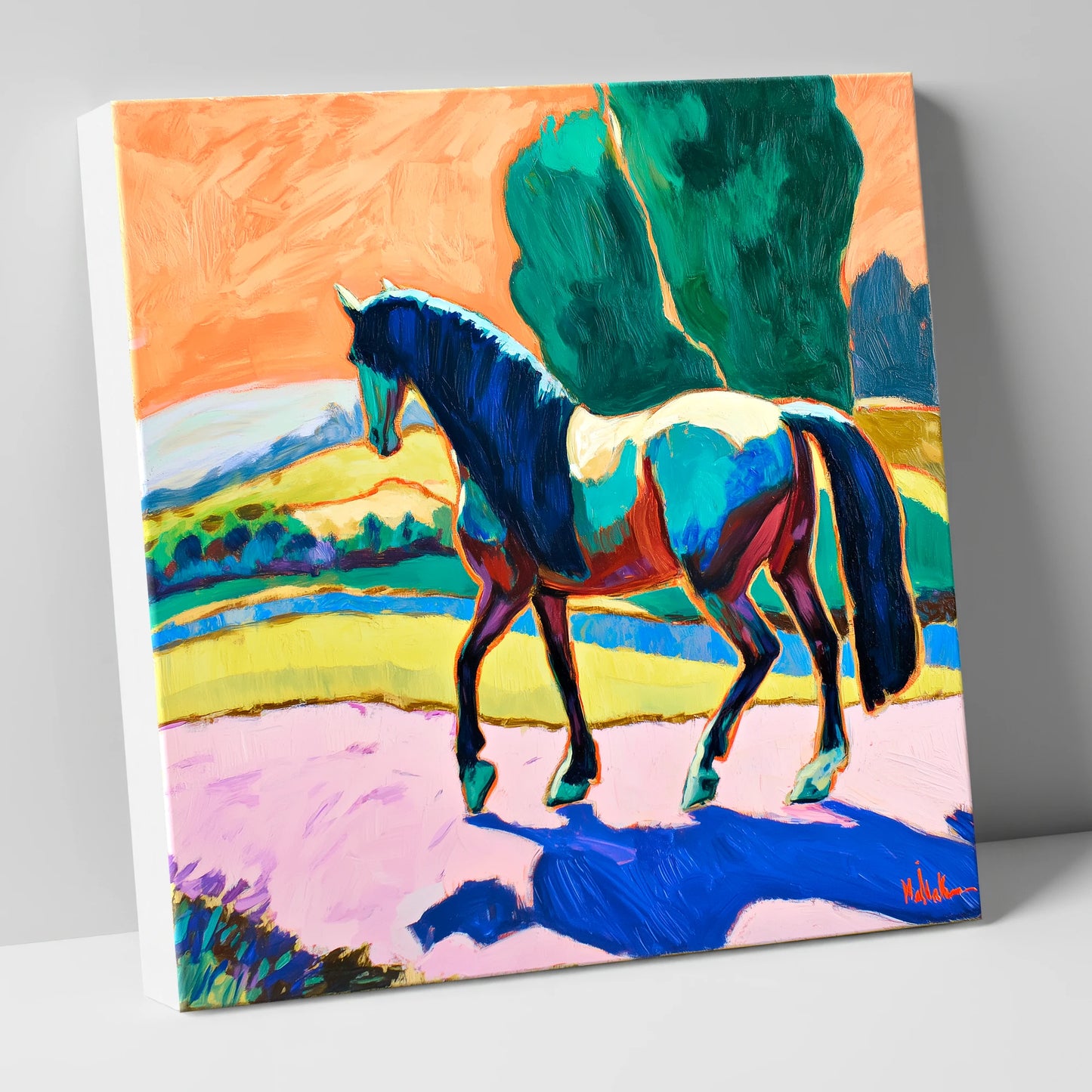 The Cobalt Stride horse breed canvas wall art