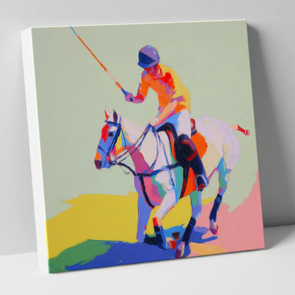 Vivid Midfield Strike polo horse canvas wall art