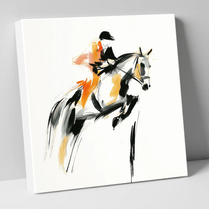 Amber Ascent show jumping horse canvas wall art