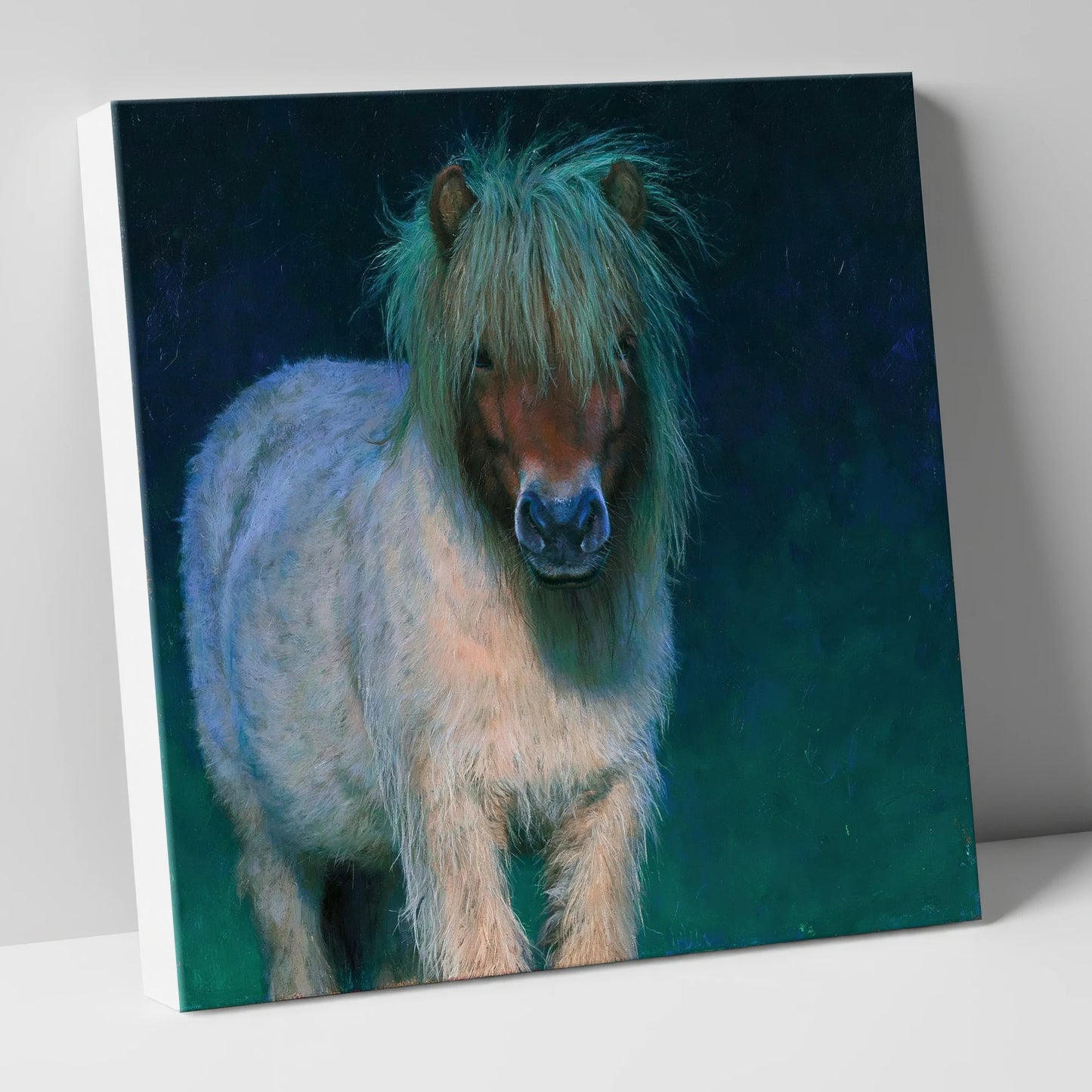 Shetland Pony in Moonlight horse breed canvas wall art