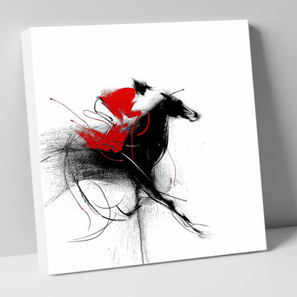 Crimson Sprint racing horse canvas wall art