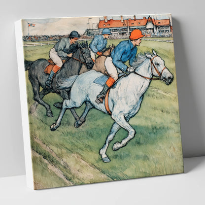 The Final Furlong racing horse canvas wall art