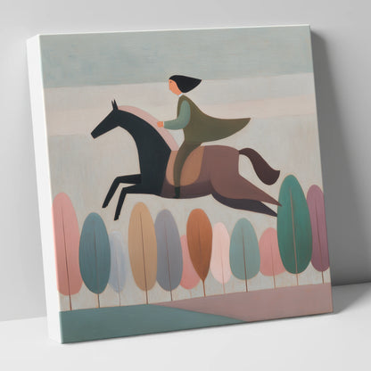 Above the Canopy show jumping horse canvas wall art