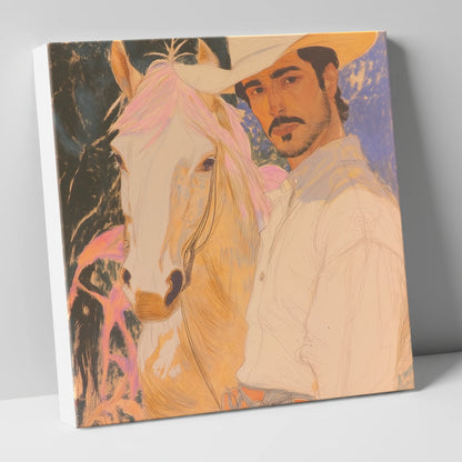 Painted Western Bond western horse canvas wall art