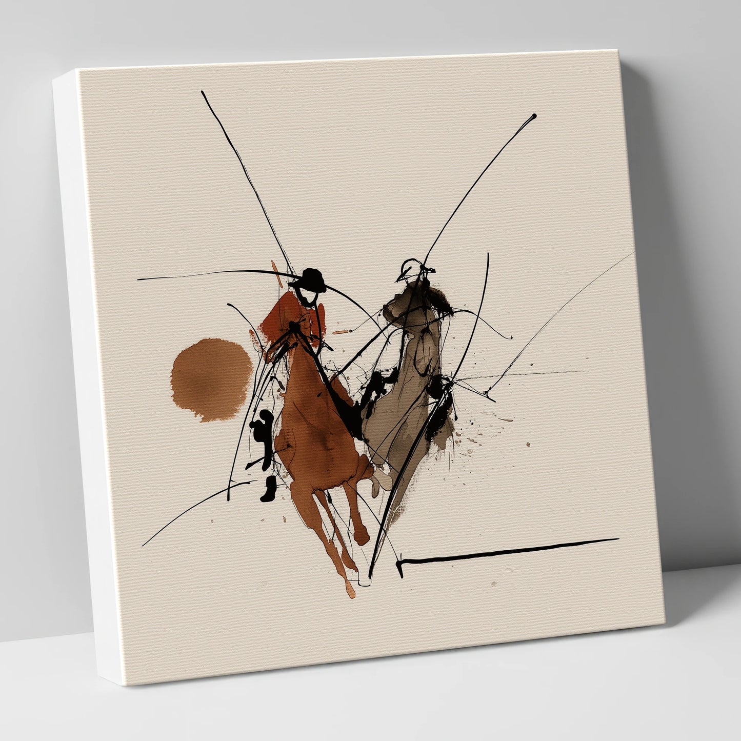 The Ride-Off polo horse canvas wall art