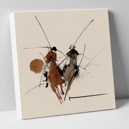 The Ride-Off polo horse canvas wall art