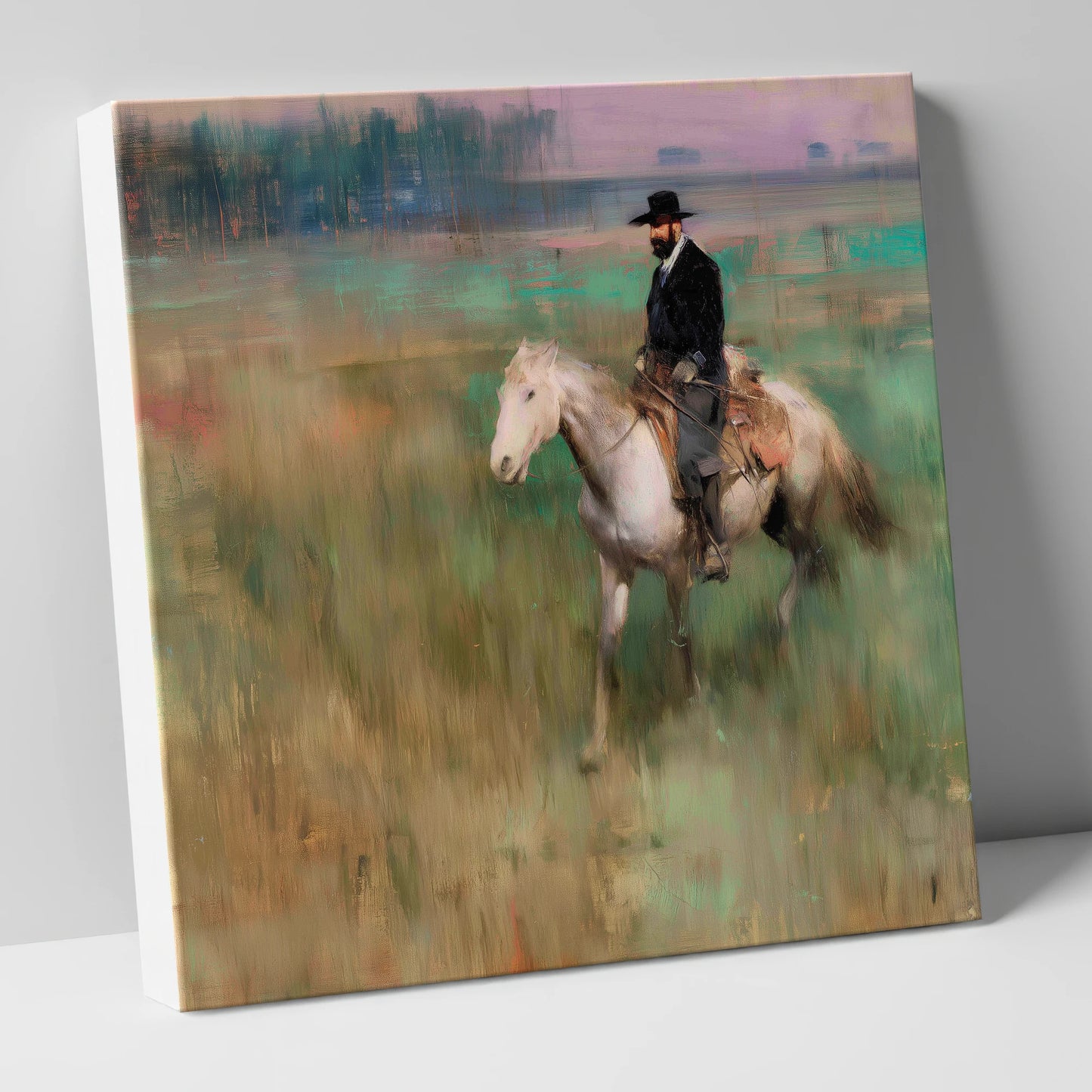 The Prairie Trail western horse canvas wall art