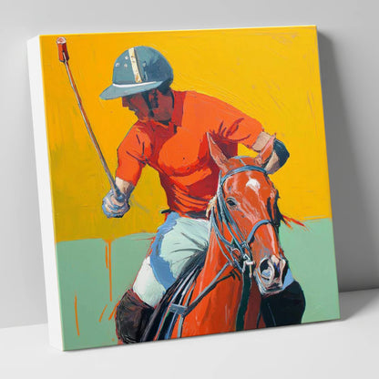 Vivid Mid-Chukka Strike polo horse canvas wall art