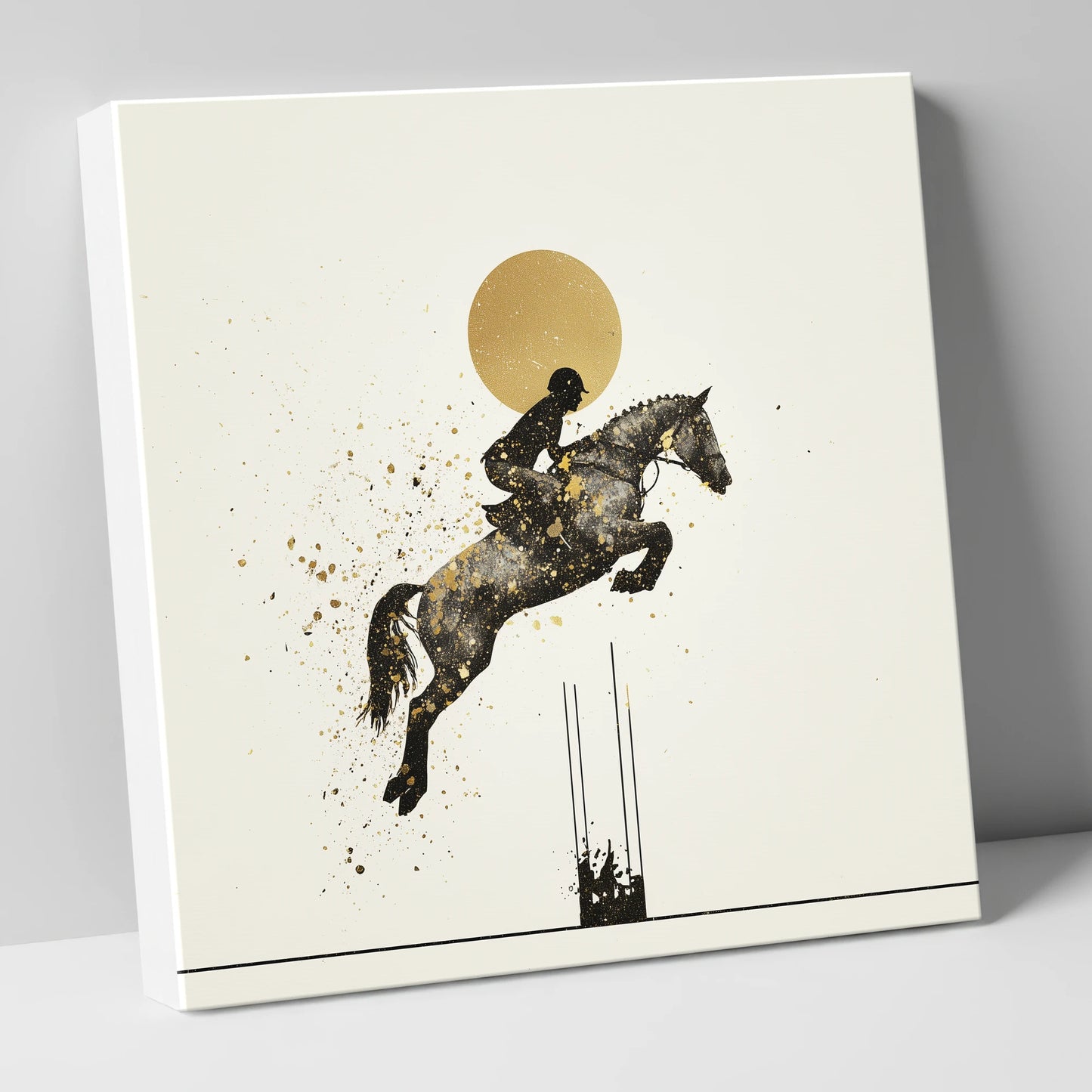 Golden Arc Showjumper show jumping horse canvas wall art