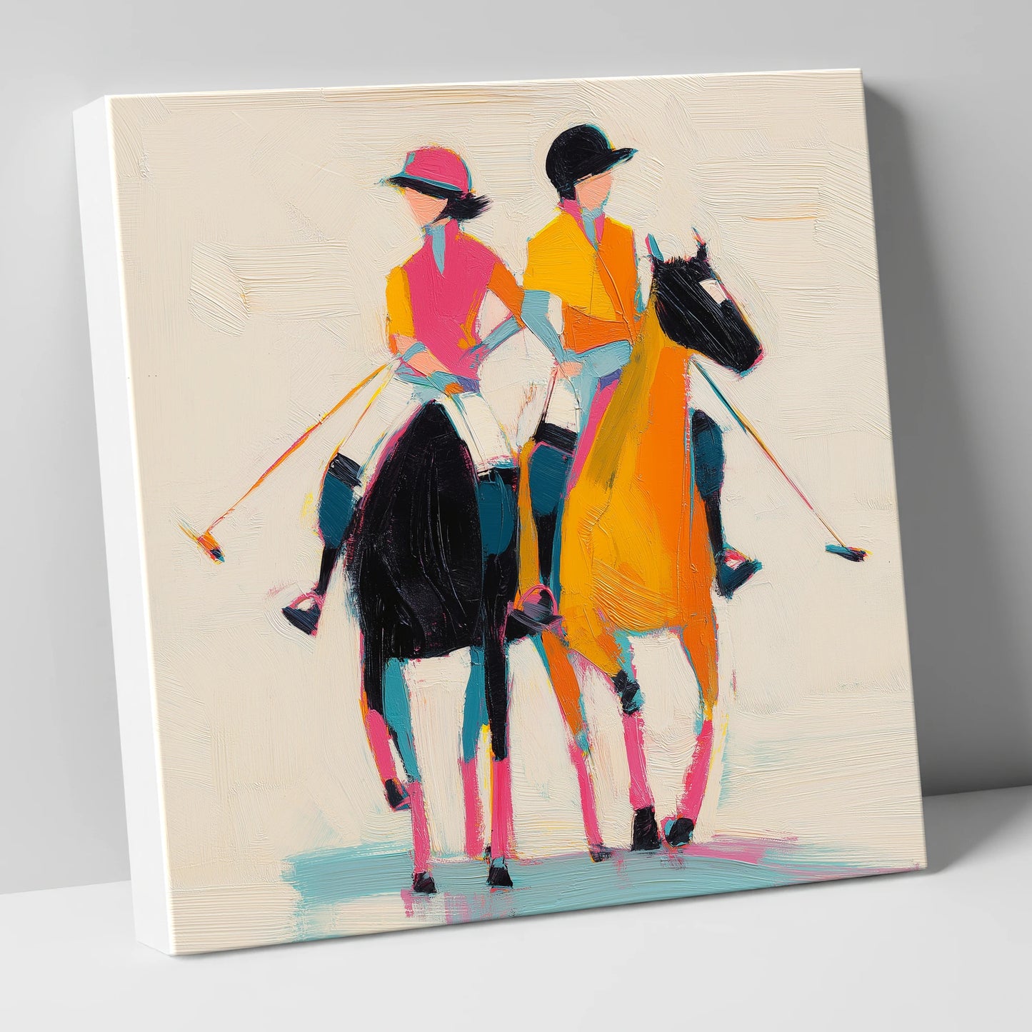 High Goal Hues polo horse canvas wall art