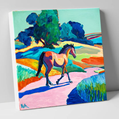 Technicolour Trot horse breed canvas wall art