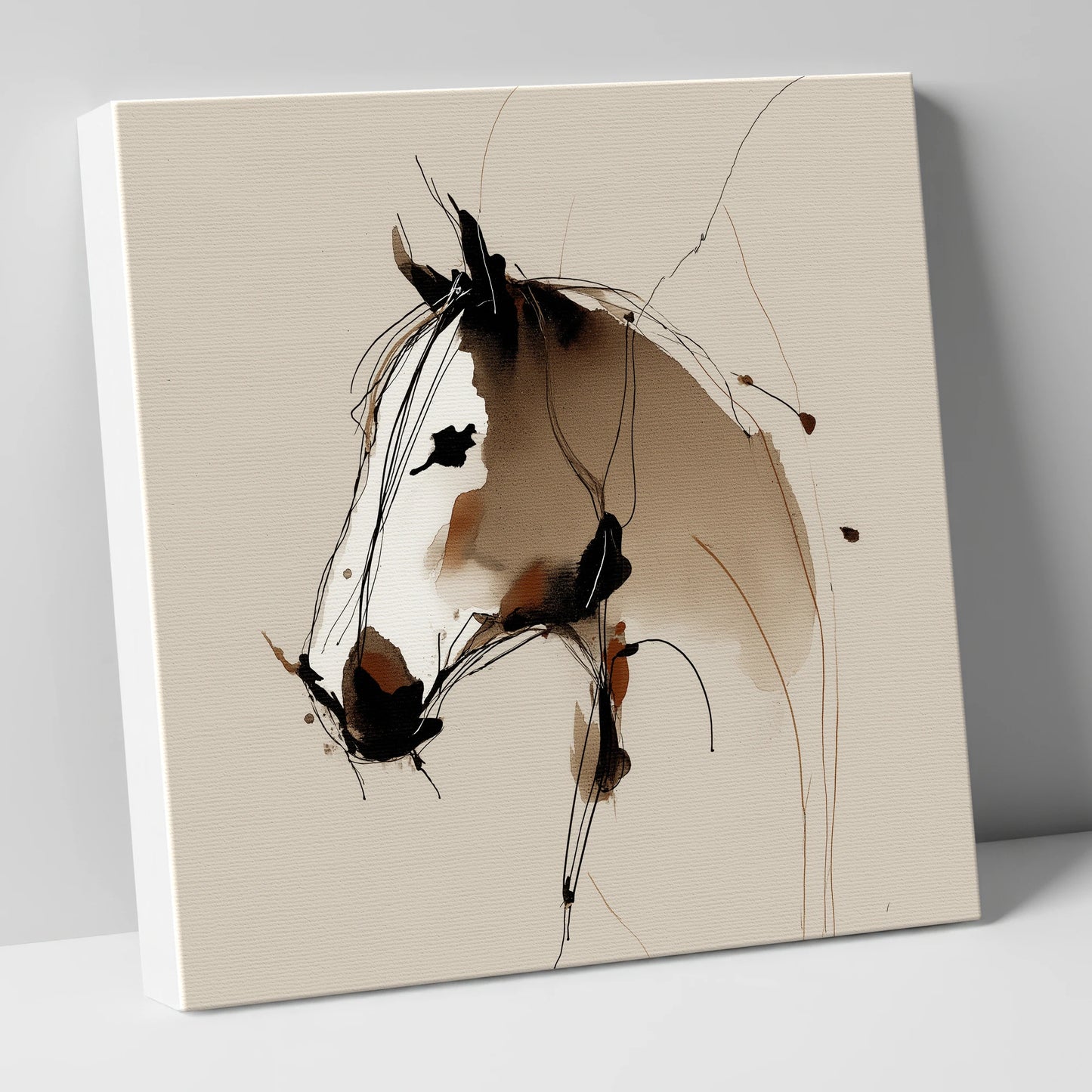 Sepia Equine Spirit horse portrait canvas wall art