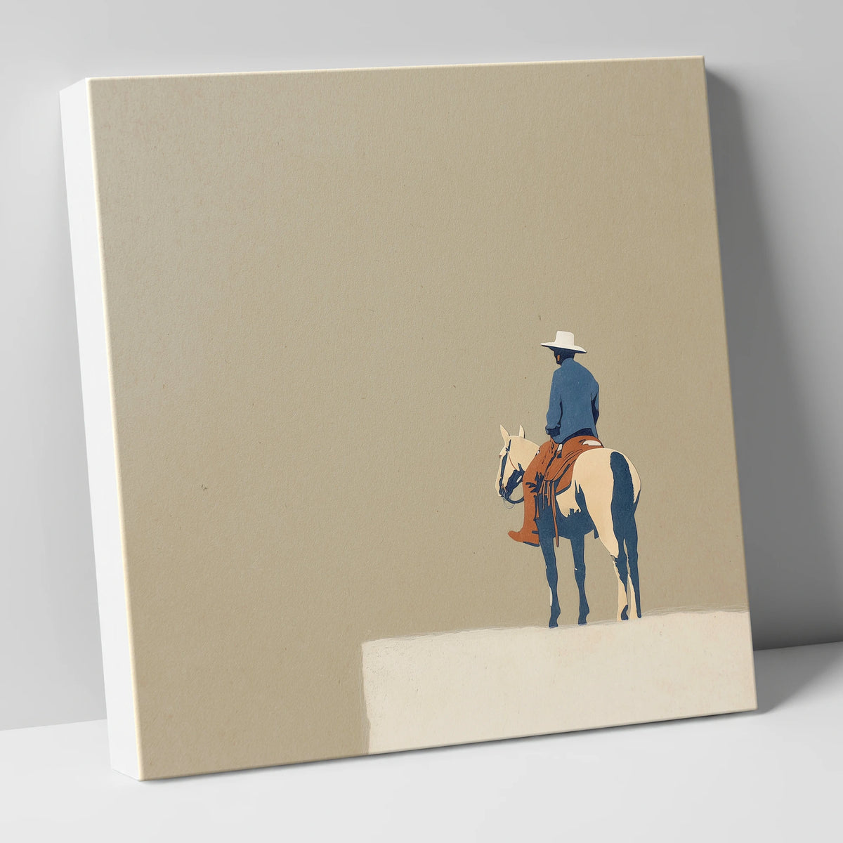 Western Rider on Paint Horse western horse canvas wall art