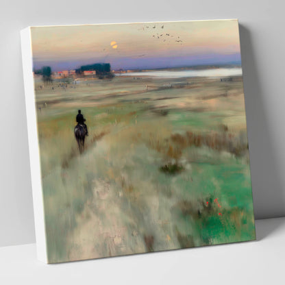 Twilight Hack horse landscape canvas wall art