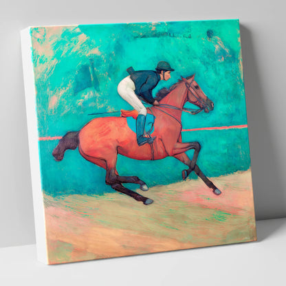 Rhythm in Emerald racing horse canvas wall art