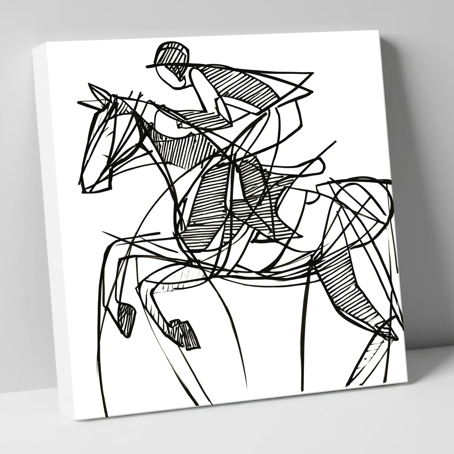 Dynamic Line Jumper show jumping horse canvas wall art