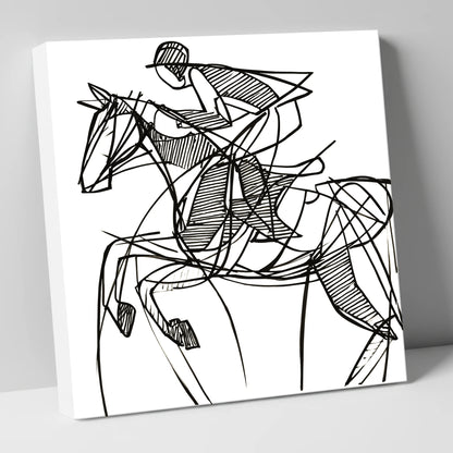 Dynamic Line Jumper show jumping horse canvas wall art