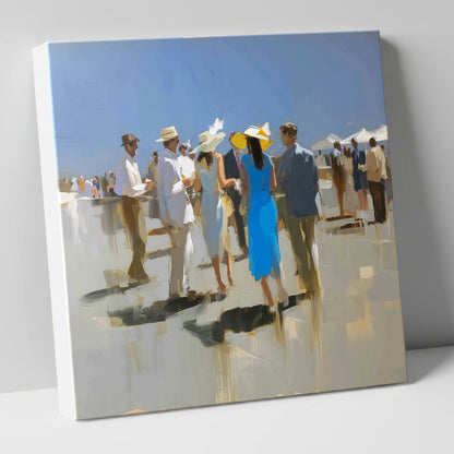 The Summer Racing Crowd racing horse canvas wall art