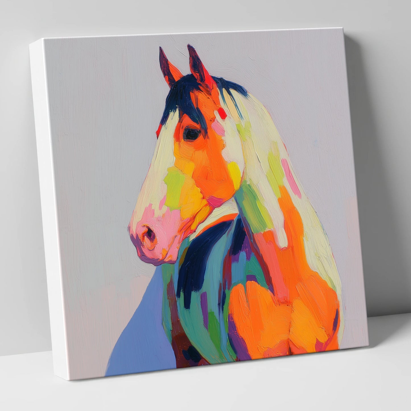 Technicolour Equine Profile horse breed canvas wall art