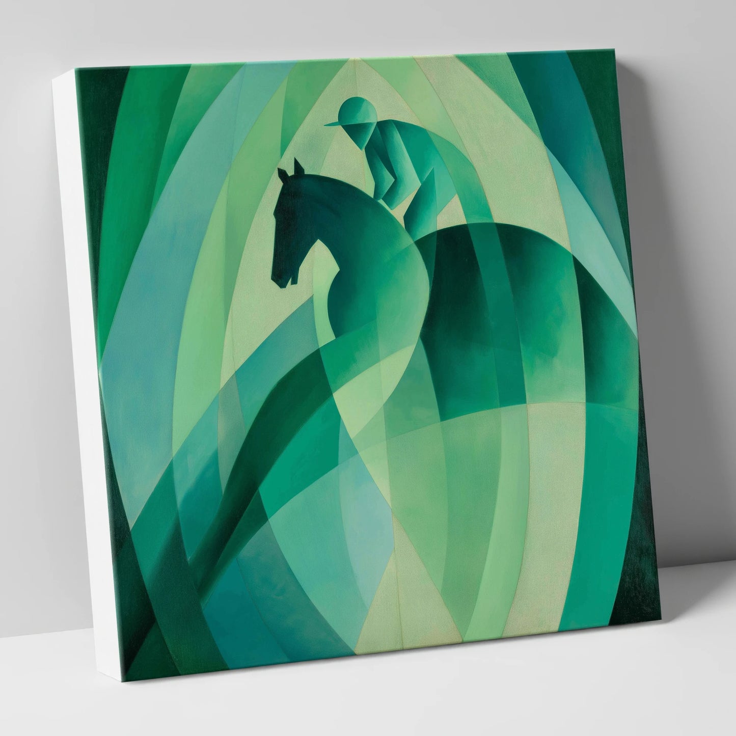 Emerald Rhythm racing horse canvas wall art