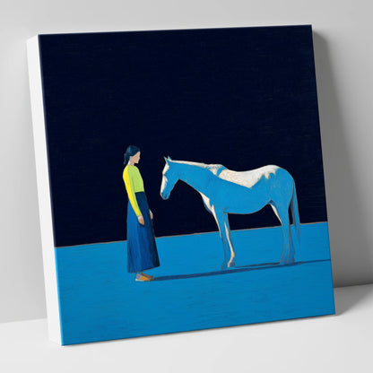 A Quiet Connection horse & rider canvas wall art