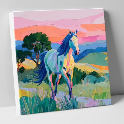 The Vivid Stride horse breed canvas wall art