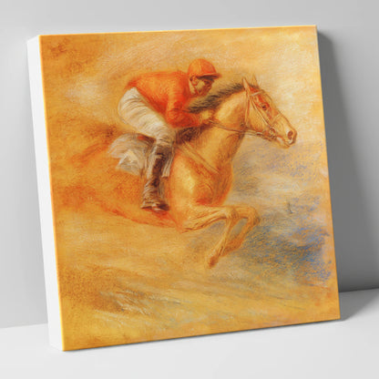 Flight Over Terracotta racing horse canvas wall art