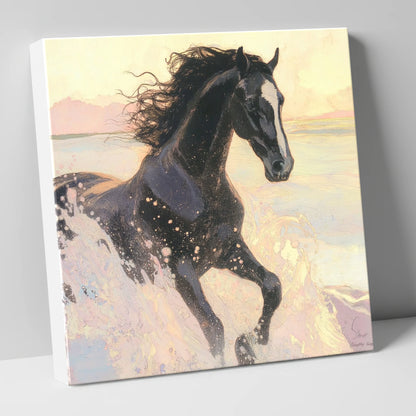 Ethereal Tide wild horses canvas wall art