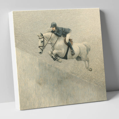 Suspended in Flight show jumping horse canvas wall art
