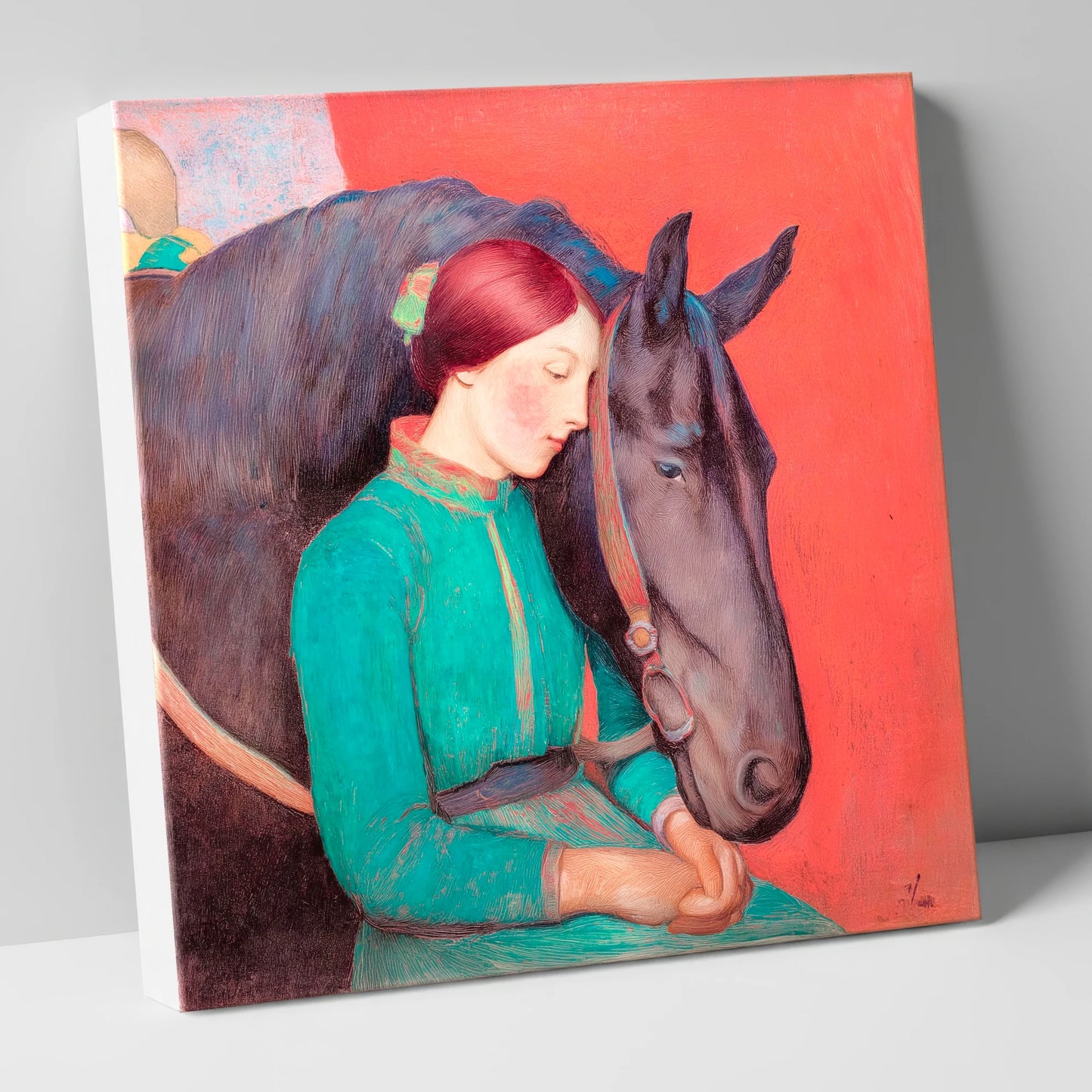 Silent Understanding horse & rider canvas wall art