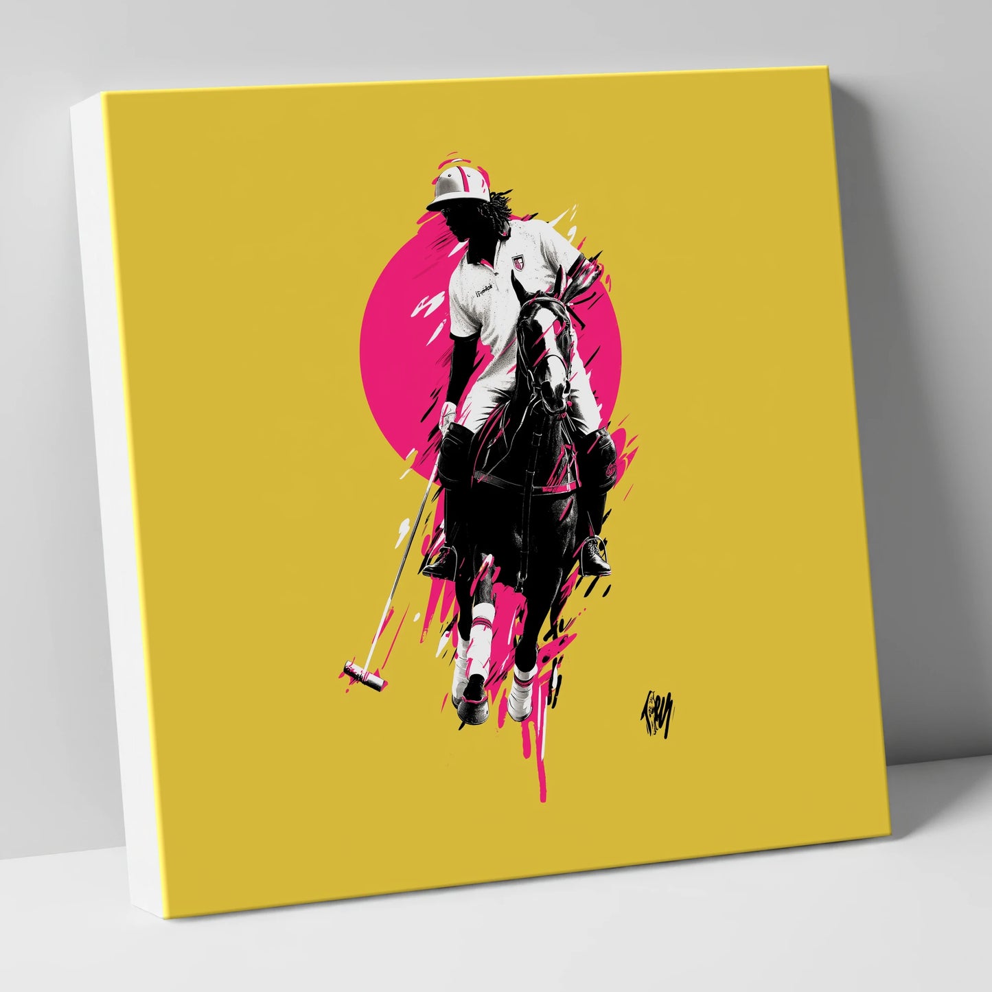 The Vibrant Chukka polo horse canvas wall art