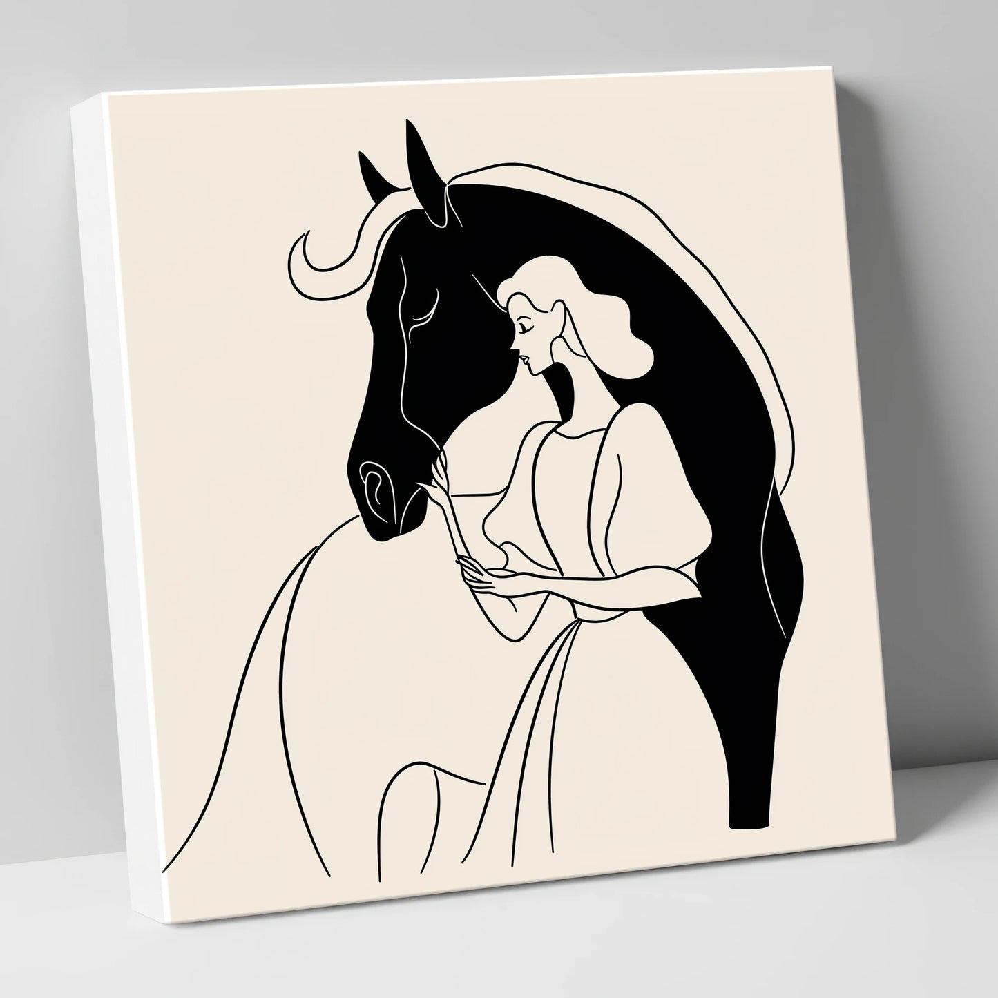 The Unspoken Bond horse & rider canvas wall art