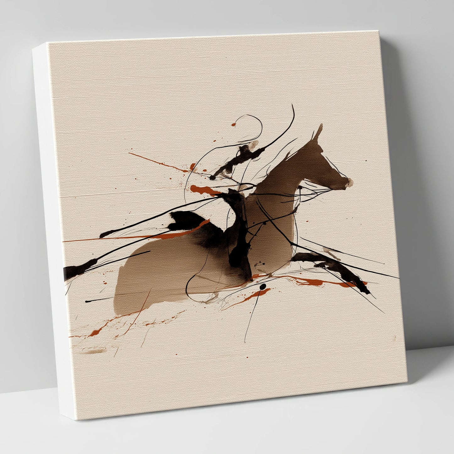 Velocity in Sepia racing horse canvas wall art