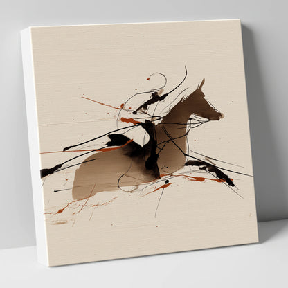 Velocity in Sepia racing horse canvas wall art
