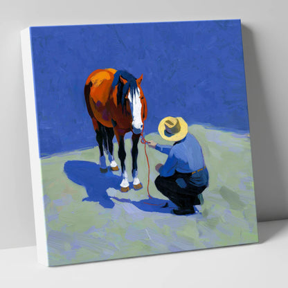 Sunlit Western Bond western horse canvas wall art