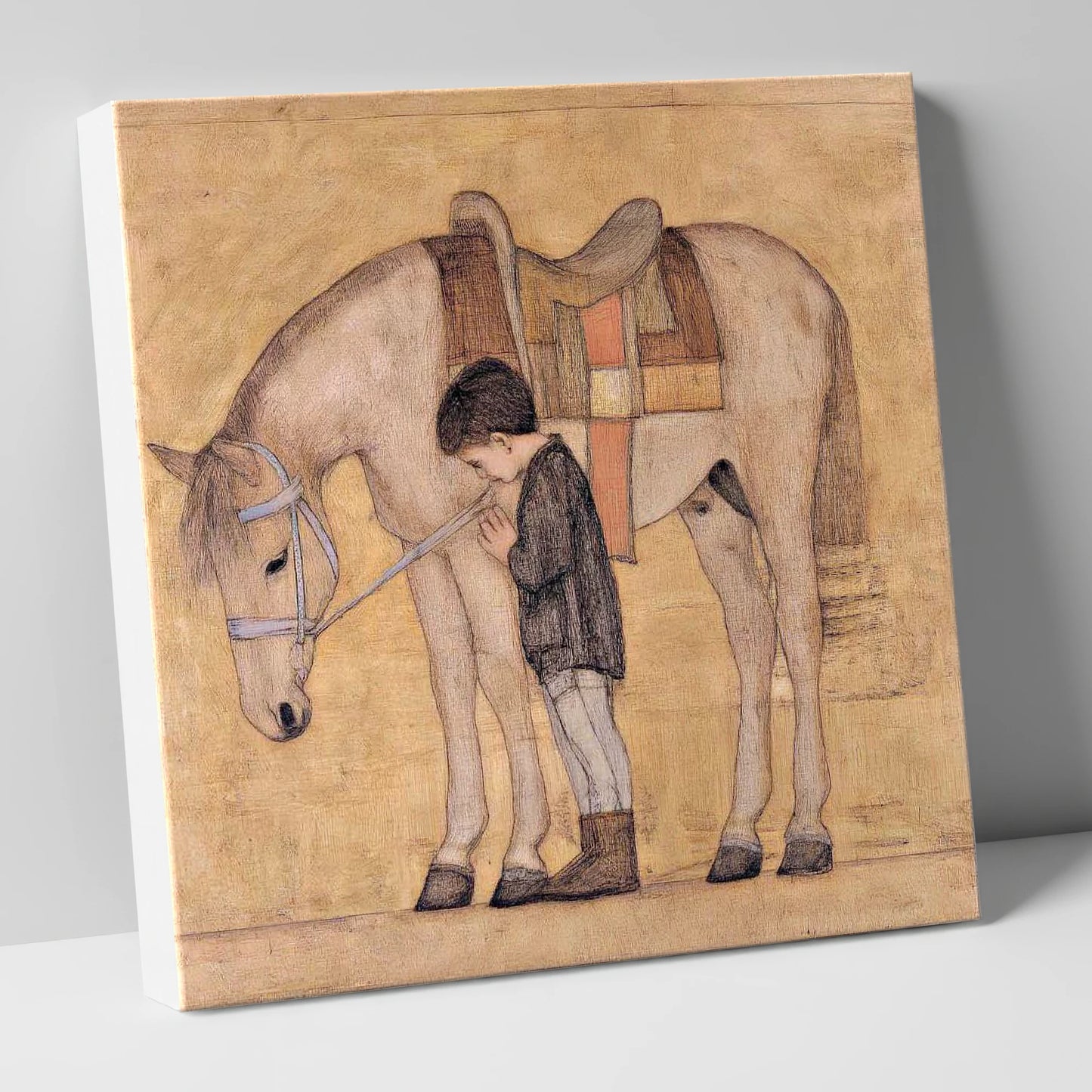 The Quiet Bond horse & rider canvas wall art