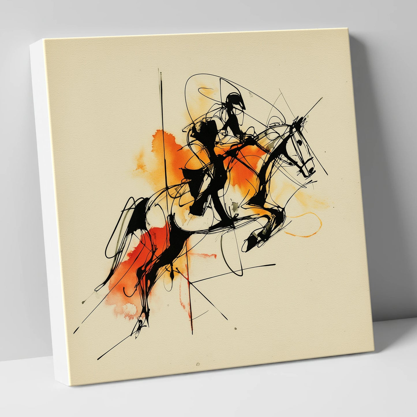 Amber Flight show jumping horse canvas wall art