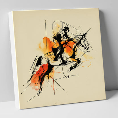 Amber Flight show jumping horse canvas wall art